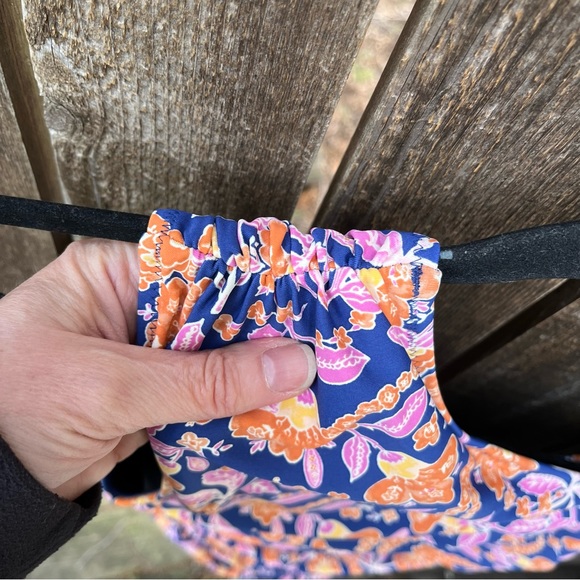 J Crew Ruched One Shoulder One Piece Floral Block Print Swimsuit NWT Sz 0 - Picture 5 of 16